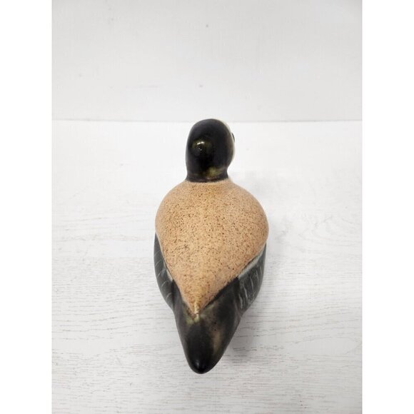 Vintage Ceramic Duck Figurine Farmhouse Country Decor Gray Beige Hand Painted - Picture 4 of 10